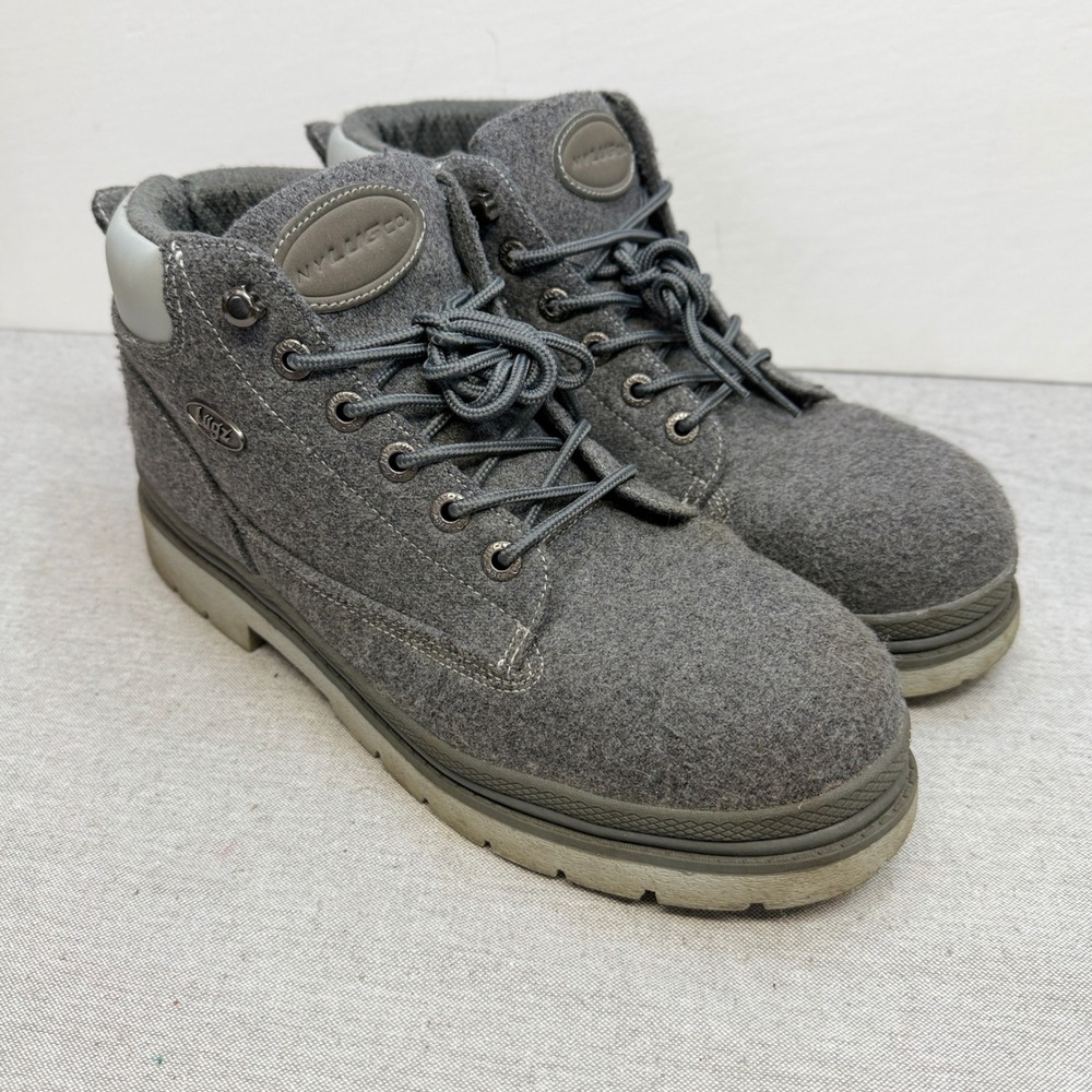 Lugz Drifter Lo Mens Grey Textile Wool Look Work Boots MDRPT-025 Size 10.5